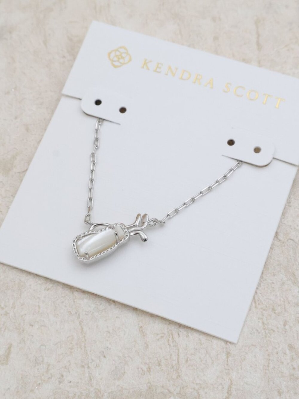 Kendra Scott Golf Silver Ivory Mother-of-Pearl Pendant Necklace